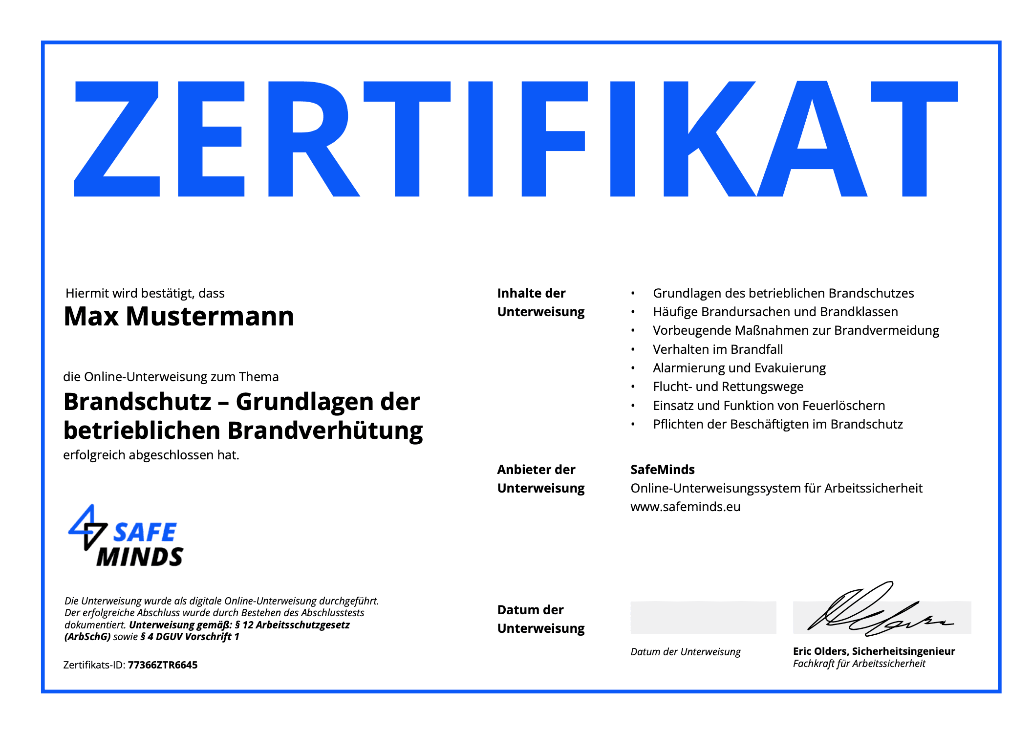 Klariko Zertifikat — PDF nach erfolgreichem Kursabschluss